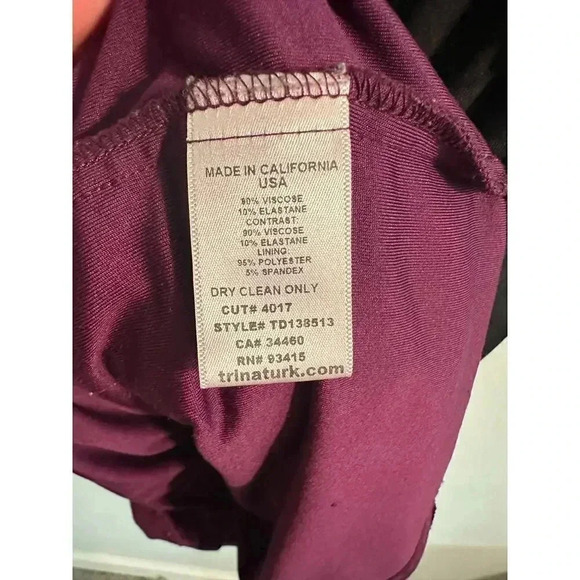 Trina Turk Lola Colorblock Purple and Black Cut out Dress 4 - Picture 9 of 10